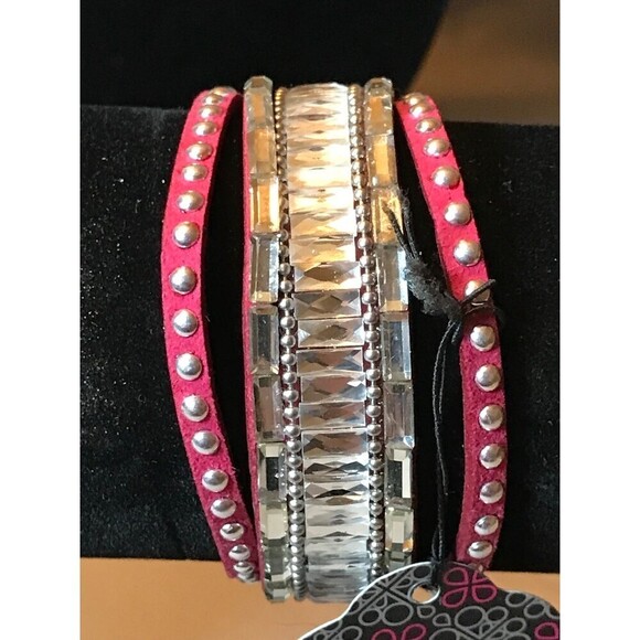 Paparazzi Pink Snap Layered Bracelet - Picture 1 of 2